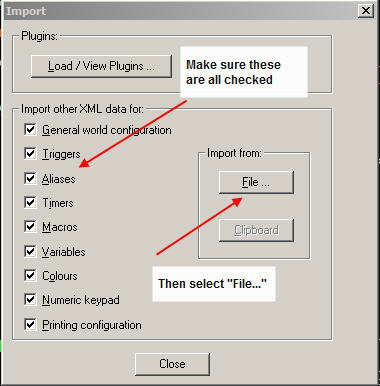 Mushclient Import Settings